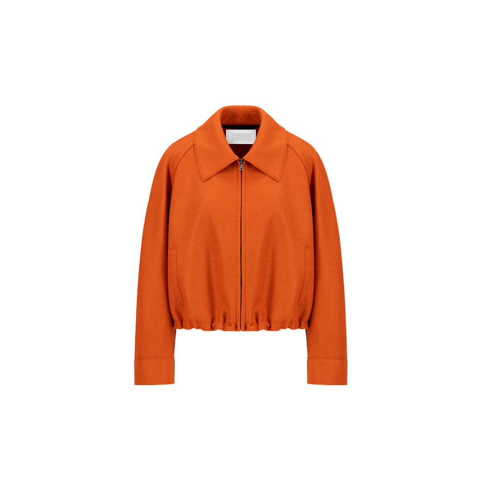 Harris Wharf London Pressed Wool Raglan Drawstring Jacket in Rust – International designer fashion boutique Australia Riada Concept Woollahra