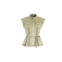 HIGH Everyday Couture Raise Up Sleeveless Jacket in Light Green - International designer fashion boutique Australia Riada Concept Woollahra