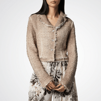 Avant Toi Cropped Mat Stitch Jacket in Nutmeg Avant Toi Luxury knitwear stockist Australia Riada Concept online Sydney Designer fashion shop online and in store High End fashion boutique Sydney Australia Riada Concept