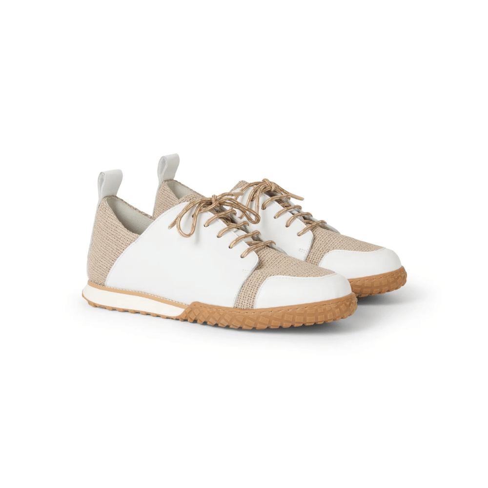 Henry Beguelin Intreccio Canapa Cotton Sneaker in Beige