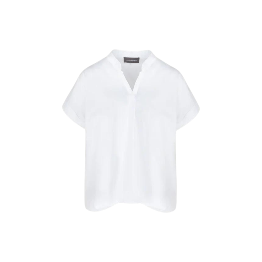 Cotton popeline blouse in off white