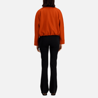 Harris Wharf London Pressed Wool Raglan Drawstring Jacket in Rust – International designer fashion boutique Australia Riada Concept Woollahra