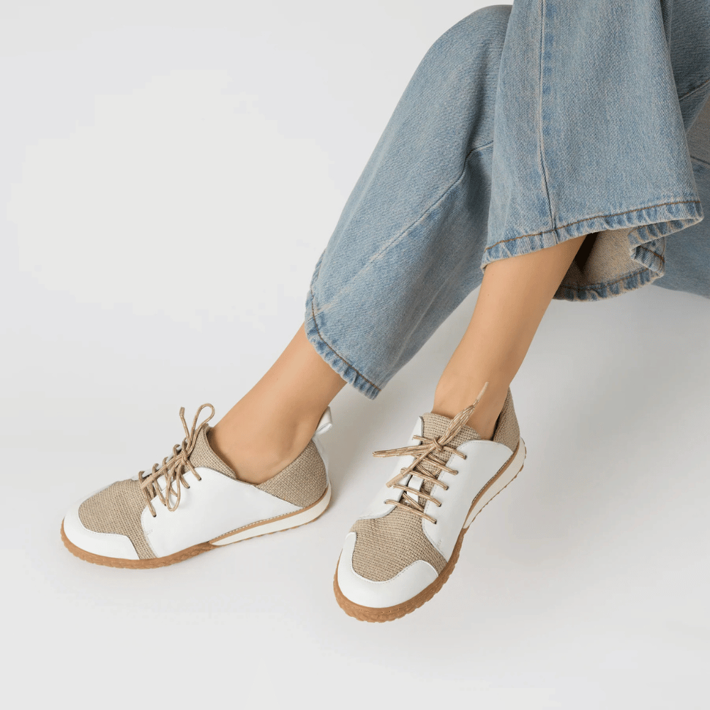 Henry Beguelin Intreccio Canapa Cotton Sneaker in Beige