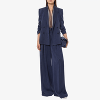 Alberta Ferretti Washed Canvas Double-Breasted Jacket in Blue Alberta Ferretti Australia Stockist Australia Online Riada Concept Luxury Fashion Boutique