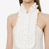 Popline blouse in white