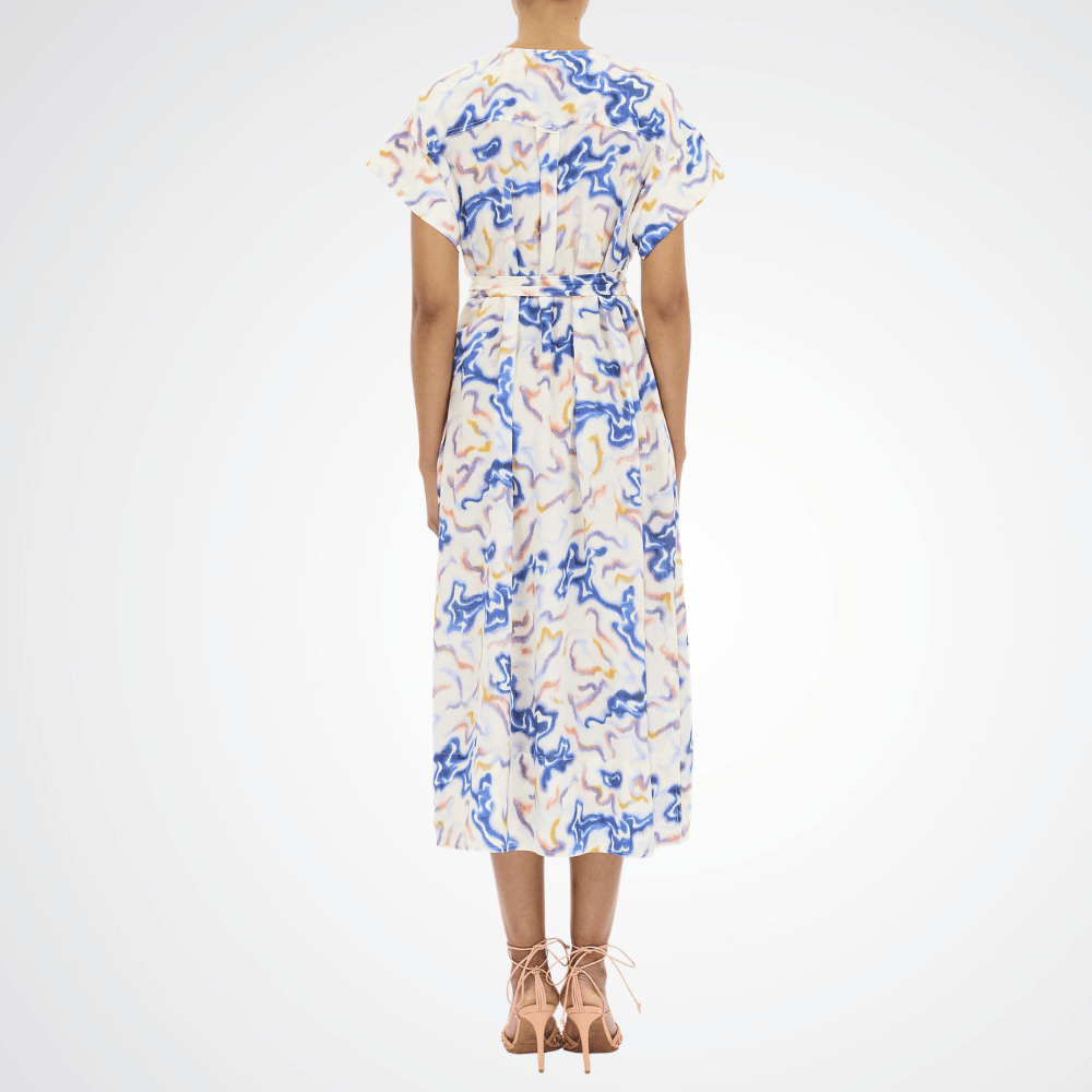 Ulla Johnson Sabi Silk Crepe De Chine Midi Dress in Prism – International designer fashion boutique Australia Riada Concept Woollahra