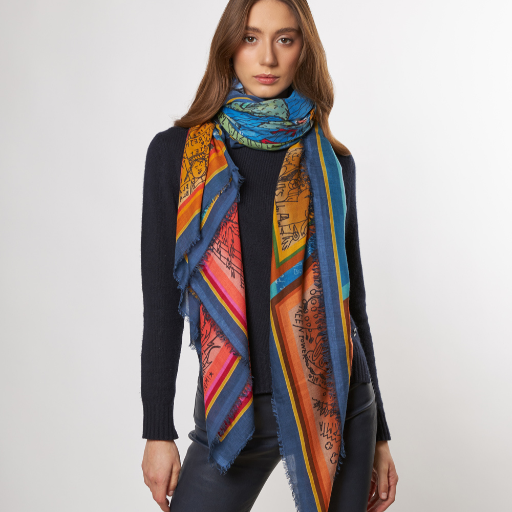 Pianeta Terra scarf in multicolour