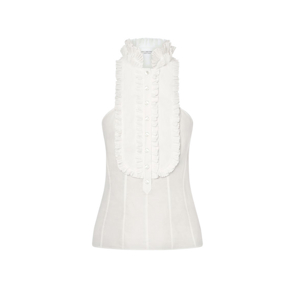 Popline blouse in white
