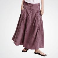 TRANSIT PAR SUCH Long Silk-Blend Flared Skirt in Mauve V314 Transit Par Such at Riada Concept Designer fashion shop online and in store High End fashion boutique Sydney Australia Riada Concept