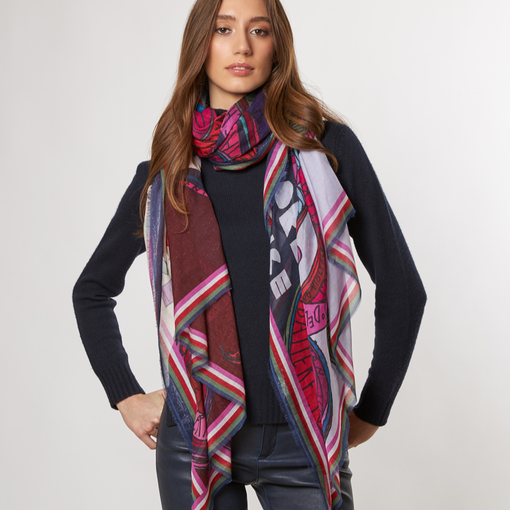 No violence scarf in multicolour