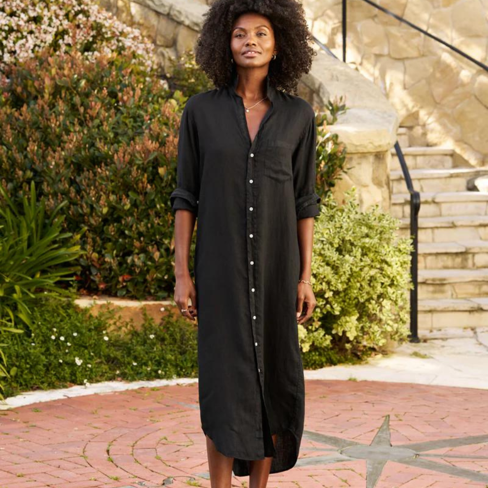 Rory Maxi Shirtdress in black