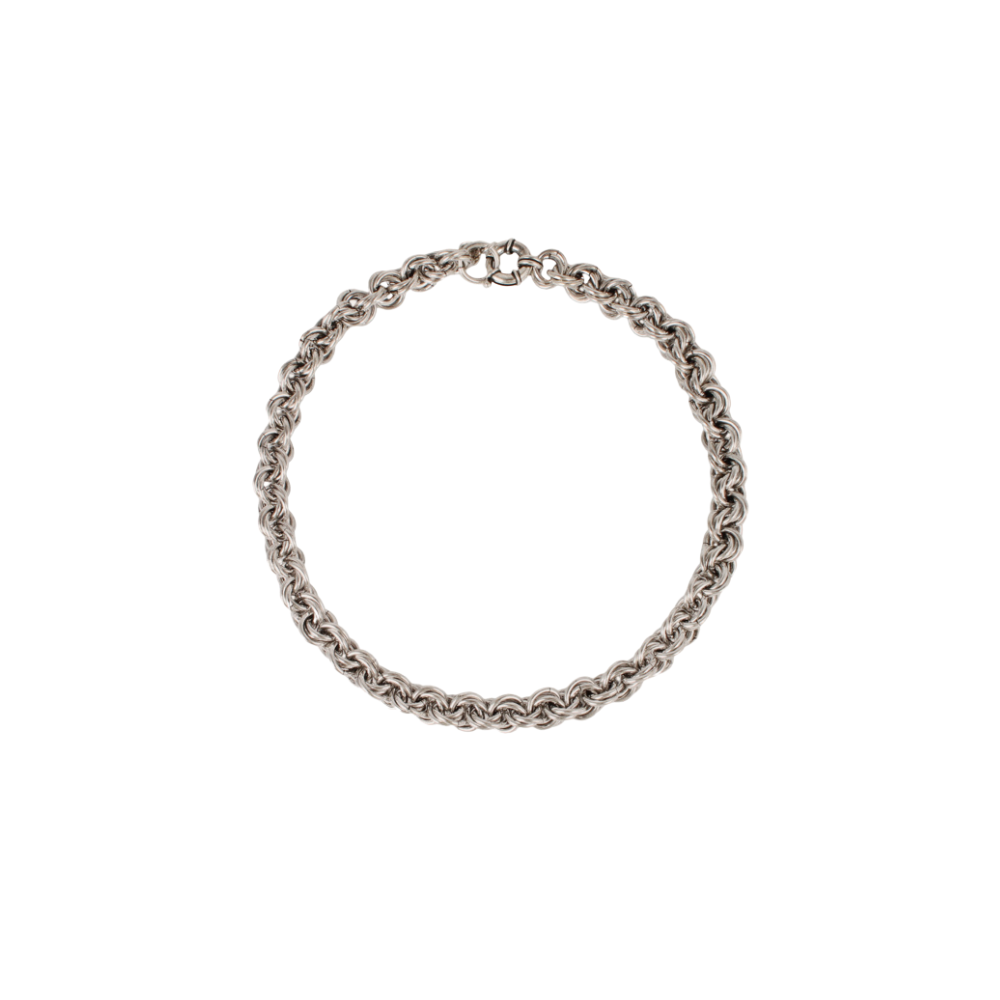 Maille rond entrecroisé necklace in silver