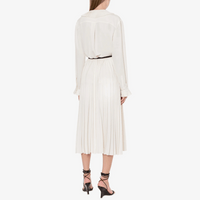 Philosophy di Lorenzo Serafini Oversized Crêpe Shirt with Ruffled Collar in Ivory, romantic oversized Italian womenswear available at Riada Concept Australia
