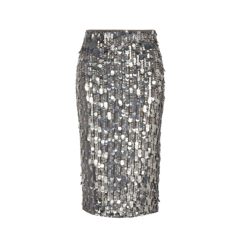Gender skirt in argento