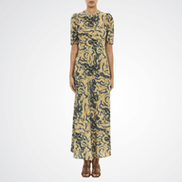 Ulla Johnson Samar Silk Crepe De Chine Midi Dress in Geode – International designer fashion boutique Australia Riada Concept Woollahra
