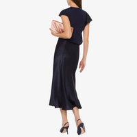 Alberta Ferretti High-Waisted Satin Longuette Skirt in Navy Alberta Ferretti Australia Stockist Australia Online Riada Concept Luxury Fashion Boutique