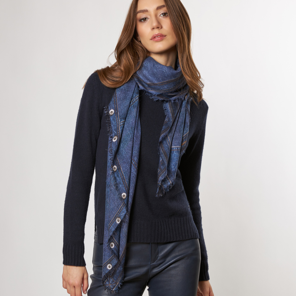 Denim scarf in multicolour