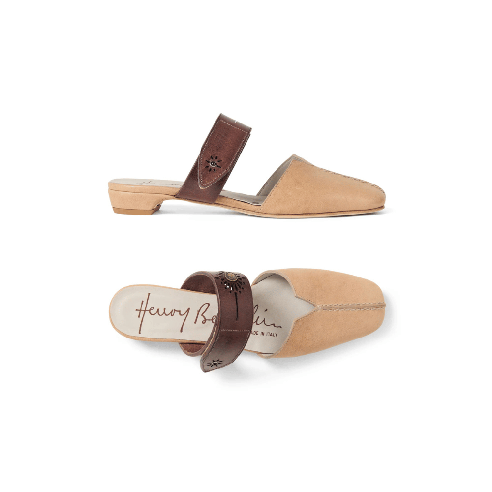 Henry Beguelin Closed-Toe Leather Mule in Camel