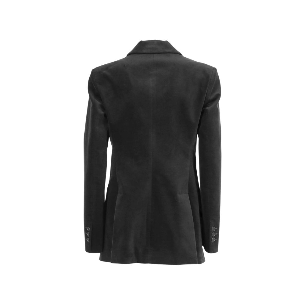 P.A.R.O.S.H. Velvet Double-Breasted Blazer in Black – International designer fashion boutique Australia Riada Concept Woollahra
