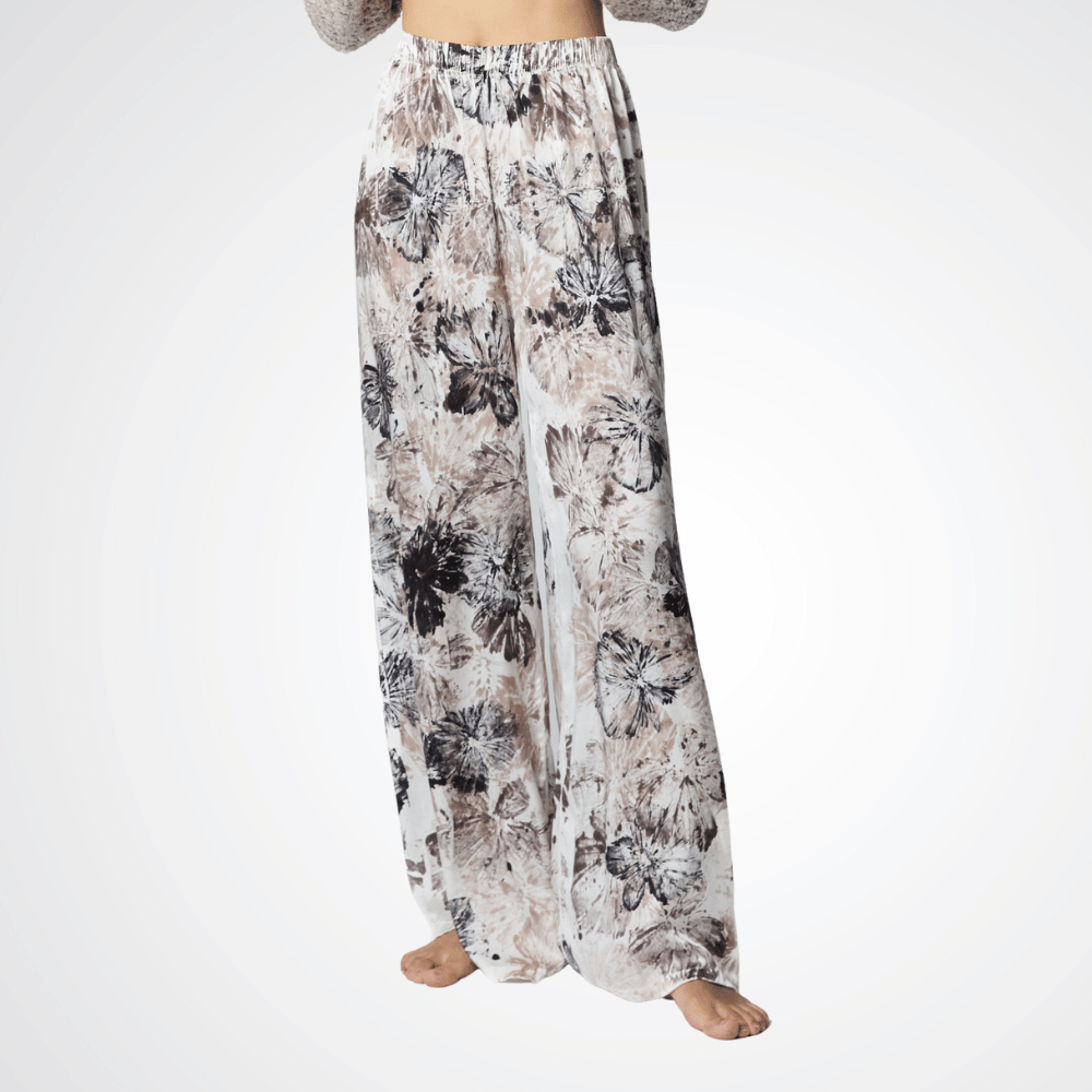 Avant Toi Poseidonia Effect Silk Palazzo Pants in Noce Moscata 225SD2202SSTV-P Avant Toi Luxury knitwear stockist Australia Riada Concept online Sydney Designer fashion shop online and in store High End fashion boutique Sydney Australia Riada Concept