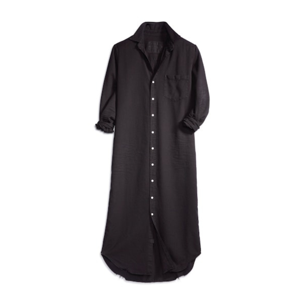 Rory Maxi Denim Shirtdress in Blackout