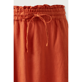 FARAH2  Linen Canvas Midi Skirt in Cinnamon