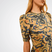 Ulla Johnson Samar Silk Crepe De Chine Midi Dress in Geode – International designer fashion boutique Australia Riada Concept Woollahra