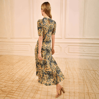 Ulla Johnson Samar Silk Crepe De Chine Midi Dress in Geode – International designer fashion boutique Australia Riada Concept Woollahra