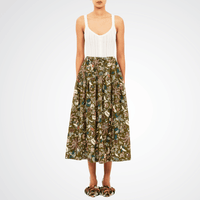 Ulla Johnson Rosen Tie Waist Pull-On Skirt in Lichen Green Print ULLA JOHNSON Designer fashion shop online and in store High End fashion boutique Sydney Australia Riada Concept
