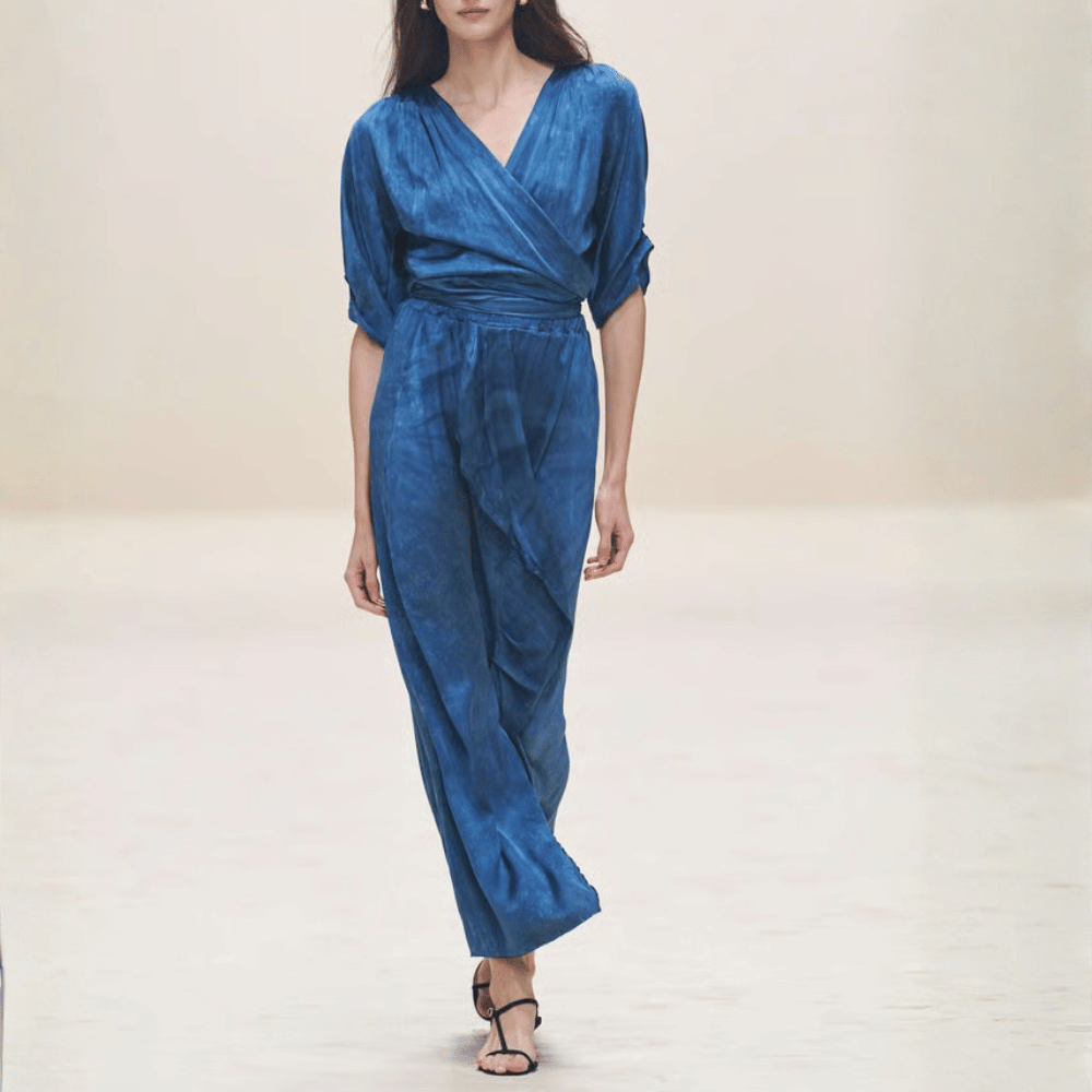 Avant Toi Hand-Painted Stretch Silk Draped Maxi Skirt in Fiume – International designer fashion boutique Australia Riada Concept Woollahra