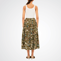 Ulla Johnson Rosen Tie Waist Pull-On Skirt in Lichen Green Print ULLA JOHNSON Designer fashion shop online and in store High End fashion boutique Sydney Australia Riada Concept