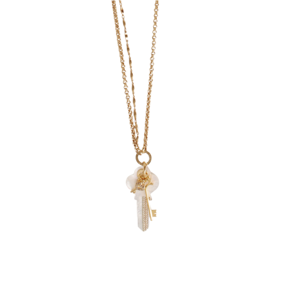 Lancelot long necklace gold - White Mother-of-pearl