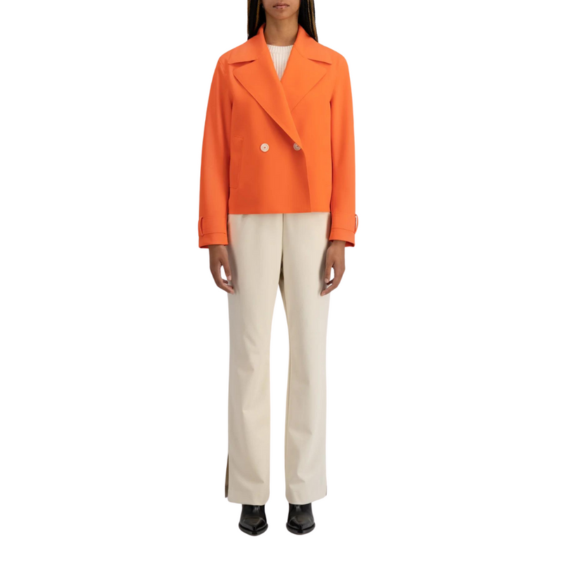 Cropped Peacoat Scuba in Bright Coral