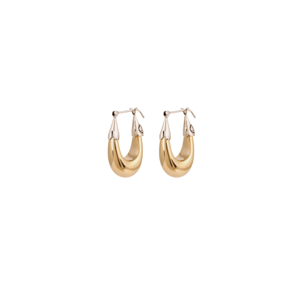 Ecume earrings small size bicolor gold