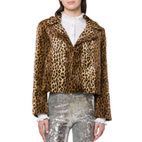 Long jacket in fantasy leopard print