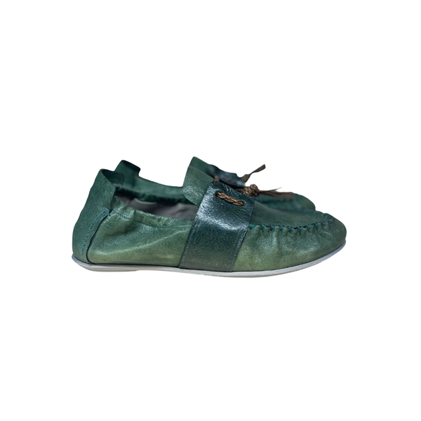 Calf Suede Leather Loafer in Agave