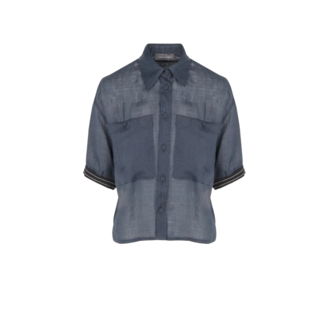 Ramie Shirt in heavy blue