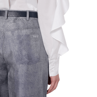 Alberta Ferretti Oversized Silk Habotai Trousers in Photographic Denim Print Alberta Ferretti Australia Stockist Australia Online Riada Concept Luxury Fashion Boutique