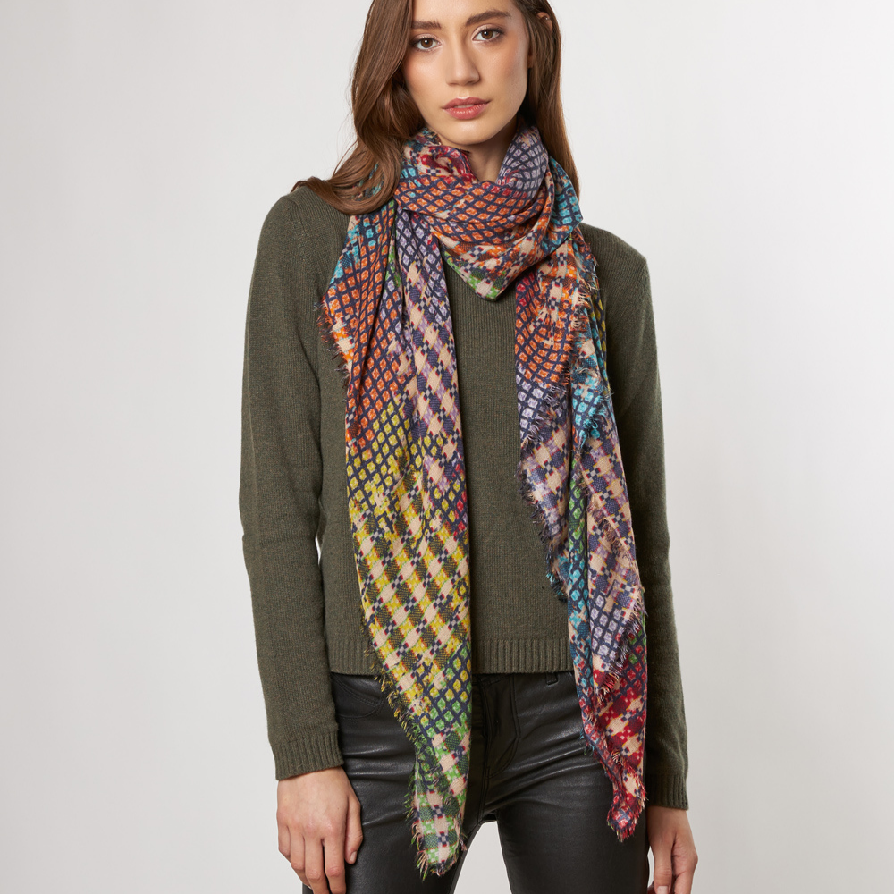 Patchwork scarf in multicolour