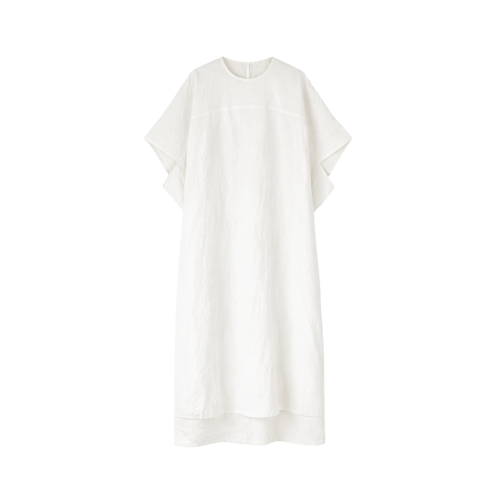 Sofie D’Hoore Oversized Cotton Short Sleeve Dress in Off White