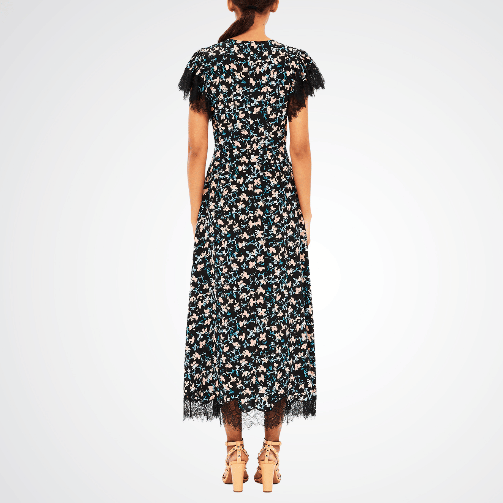 Ulla Johnson Renee Cape Sleeve Dress in Black Floral ULLA JOHNSON Designer fashion shop online and in store High End fashion boutique Sydney Australia Riada Concept