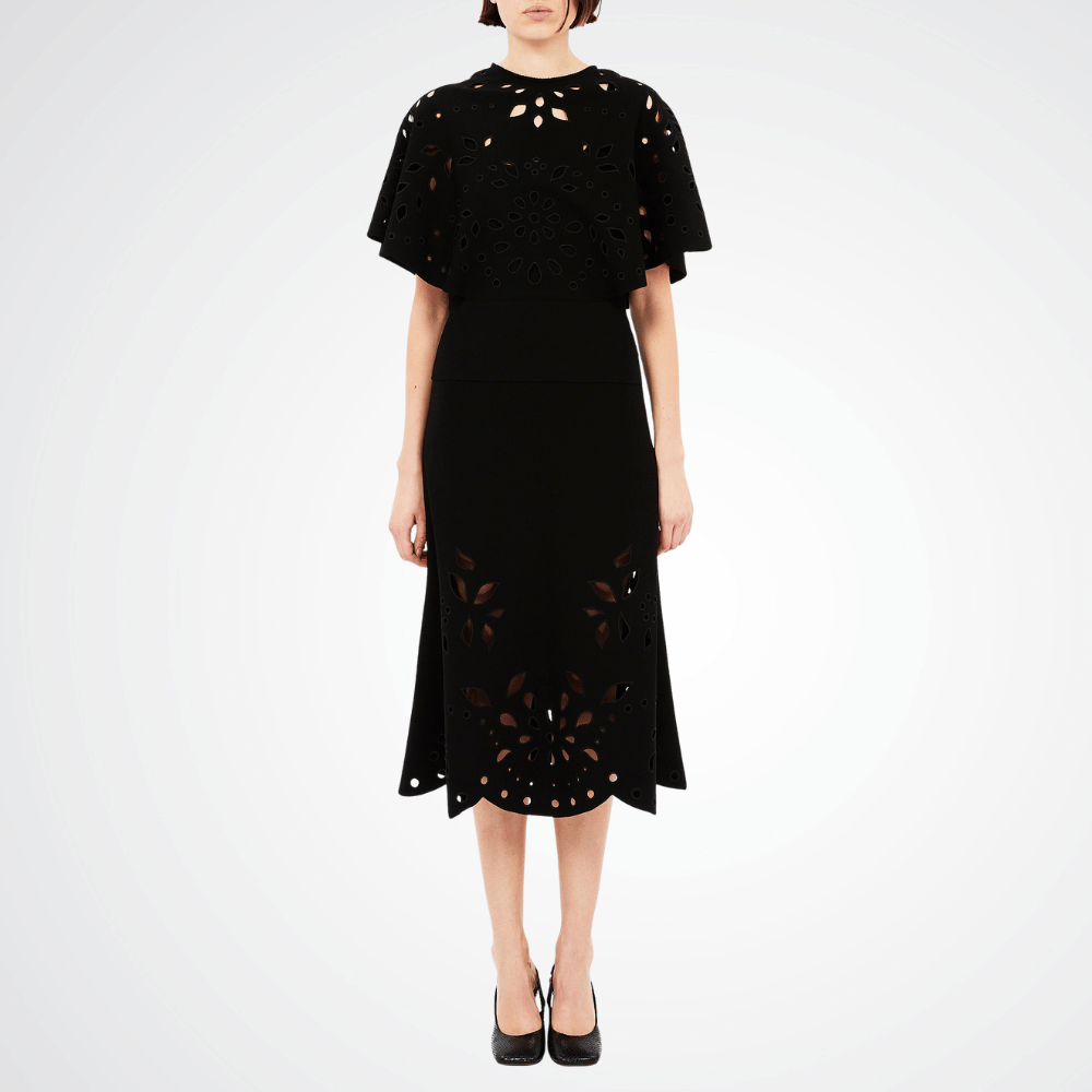 Ulla Johnson High-Waist A-Line Grace Knit Midi Skirt in Black ULLA JOHNSON Designer fashion shop online and in store High End fashion boutique Sydney Australia Riada Concept