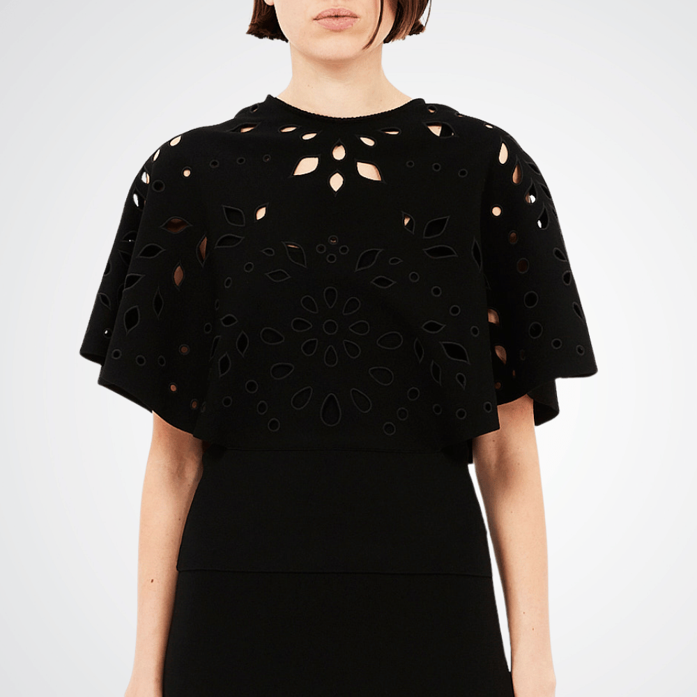 Ulla Johnson Josie Cape Sleeve Knit Top in Black ULLA JOHNSON Designer fashion shop online and in store High End fashion boutique Sydney Australia Riada Concept