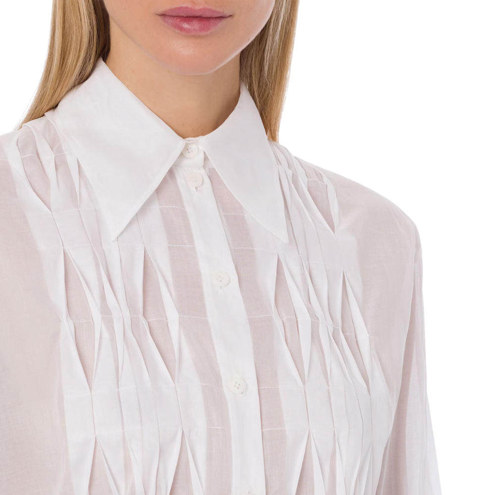 Cotton organdis blouse in white