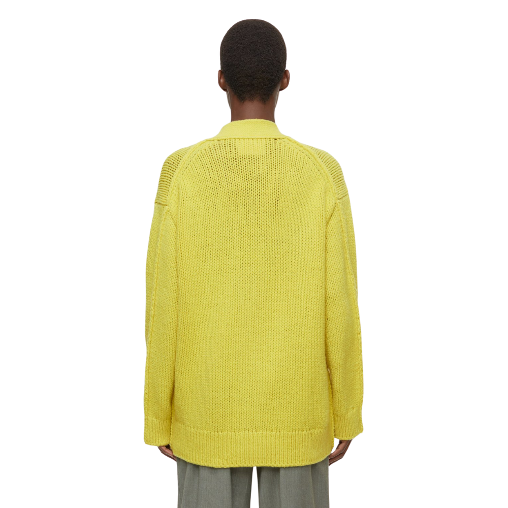 Chunky Knit Cardigan in primary yellow