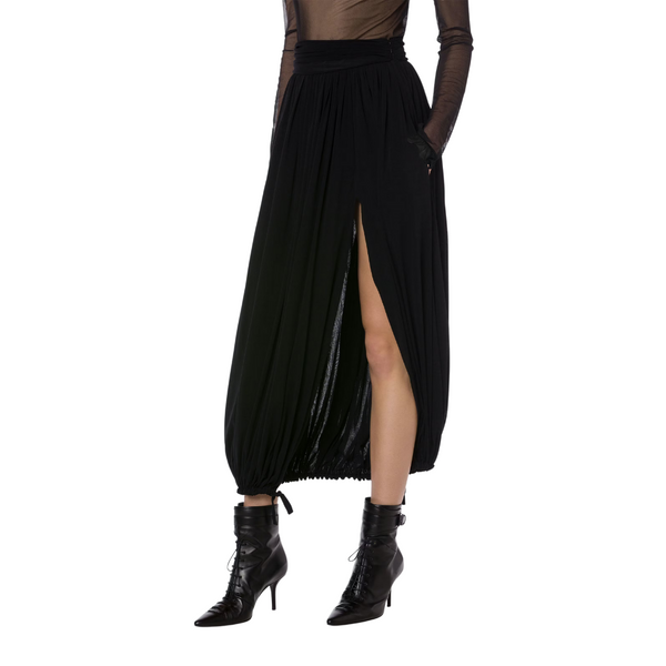 Long skirt in fantasy print black