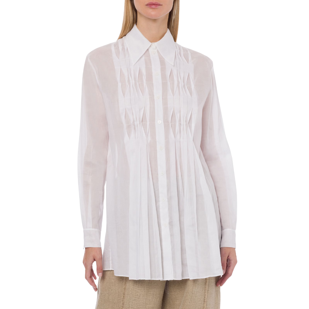 Cotton organdis blouse in white