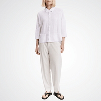 TRANSIT PAR SUCH Linen 3/4 Sleeve Shirt in White K204 Transit Par Such at Riada Concept Designer fashion shop online and in store High End fashion boutique Sydney Australia Riada Concept