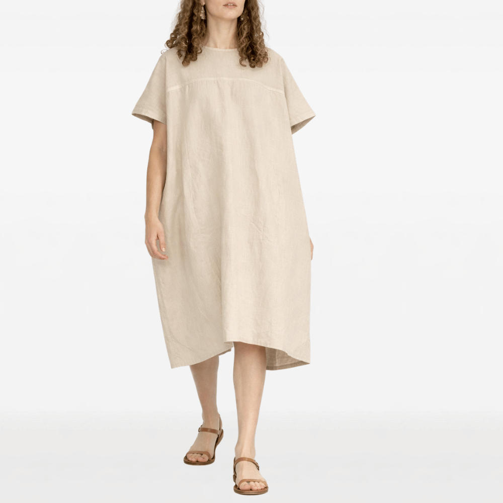 Sofie D’Hoore Oversized Cotton Short Sleeve Dress in Natural