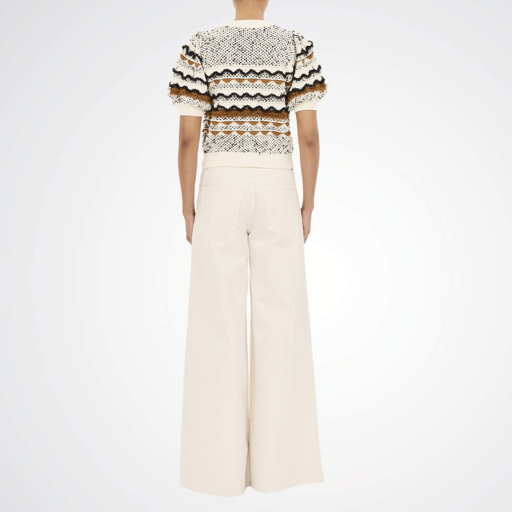 Ulla Johnson Andira Tweed Knit Short Sleeve Top in Scallop – International designer fashion boutique Australia Riada Concept Woollahra
